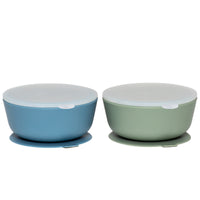 Silicone Suction Bowls With Premium Hard Plastic Lids