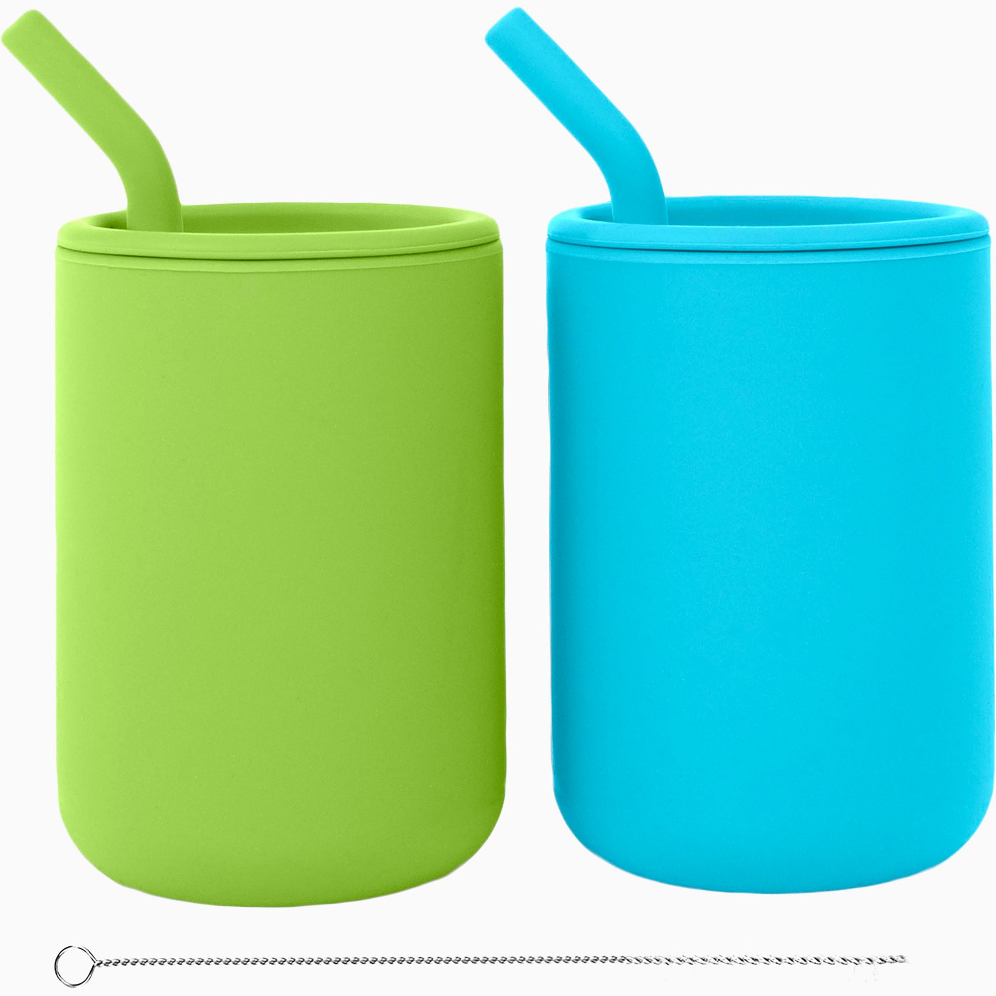 Silicone Straw Cups with Lids – 4 oz or 8 oz (Set of 2)
