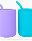 Silicone Straw Cups with Lids – 4 oz or 8 oz (Set of 2)