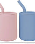Silicone Straw Cups with Lids – 4 oz or 8 oz (Set of 2)