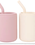 Silicone Straw Cups with Lids – 4 oz or 8 oz (Set of 2)