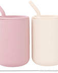 Silicone Straw Cups with Lids – 4 oz or 8 oz (Set of 2)