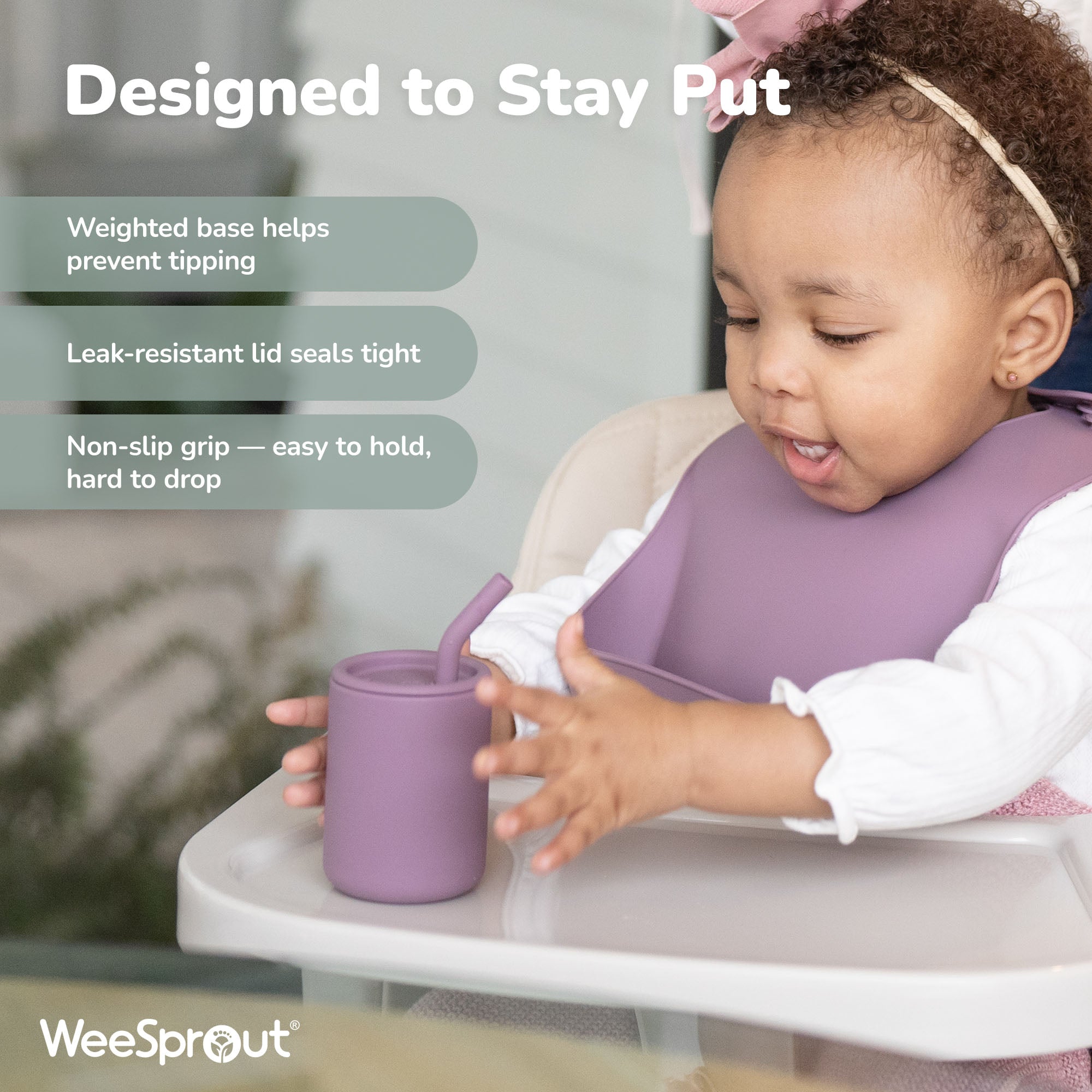 Silicone Straw Cups with Lids – 4 oz or 8 oz (Set of 2)