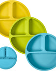 Silicone Divided Plates (Non-Suction) – Set of 3