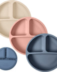 Silicone Divided Plates (Non-Suction) – Set of 3