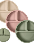 Silicone Divided Plates (Non-Suction) – Set of 3