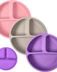 Silicone Divided Plates (Non-Suction) – Set of 3