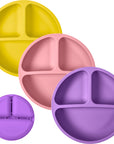 Silicone Divided Plates (Non-Suction) – Set of 3