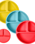 Silicone Divided Plates (Non-Suction) – Set of 3