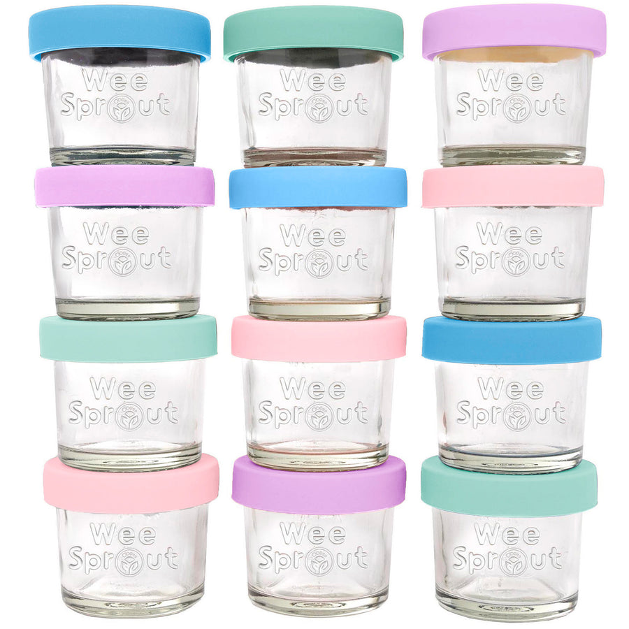 Glass Baby Food Storage Jars – 4 oz (Set of 12)