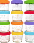 Glass Baby Food Storage Jars with Silicone Lids – 4 oz (Set of 12)