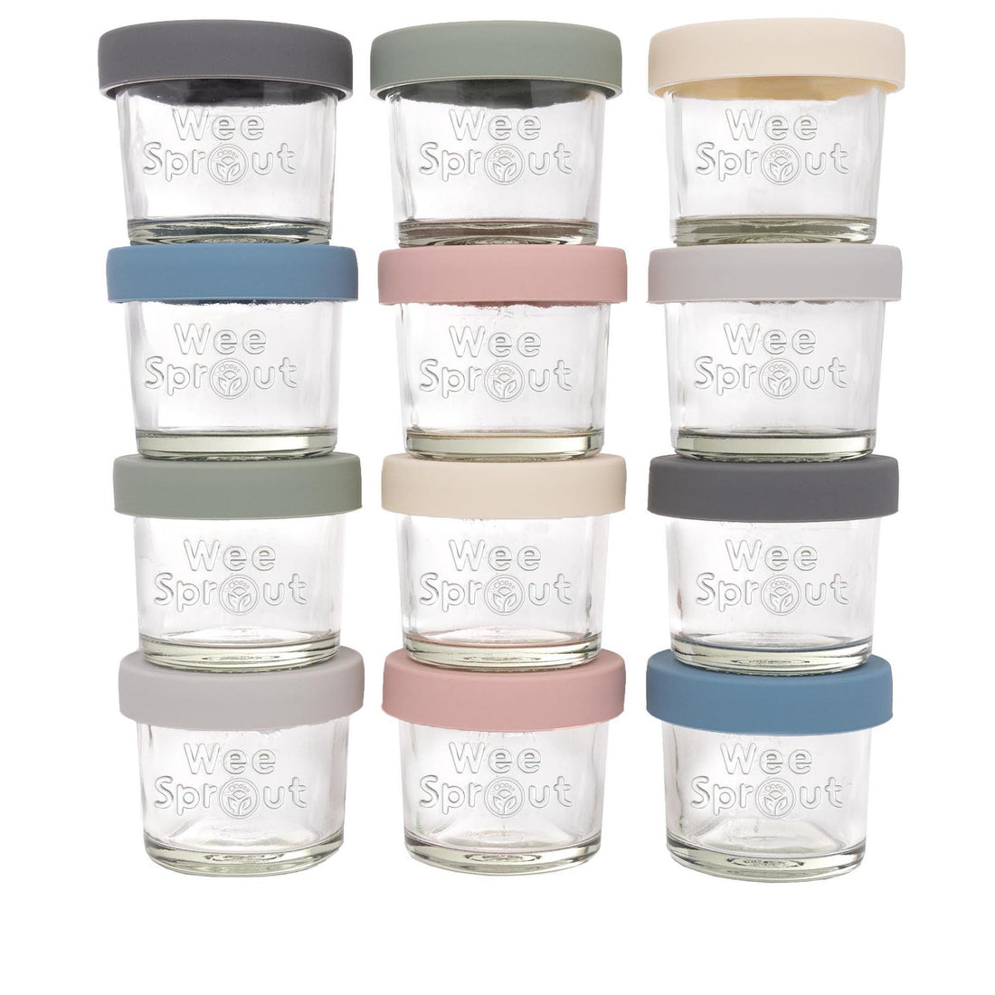 4oz Glass Baby Food Storage Jars, Food Grade Silicone Lids