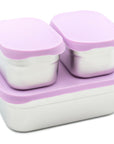 Stainless Steel Bento Box Set with Silicone Lids – 3-Cup + Two 1-Cup Nesting Containers