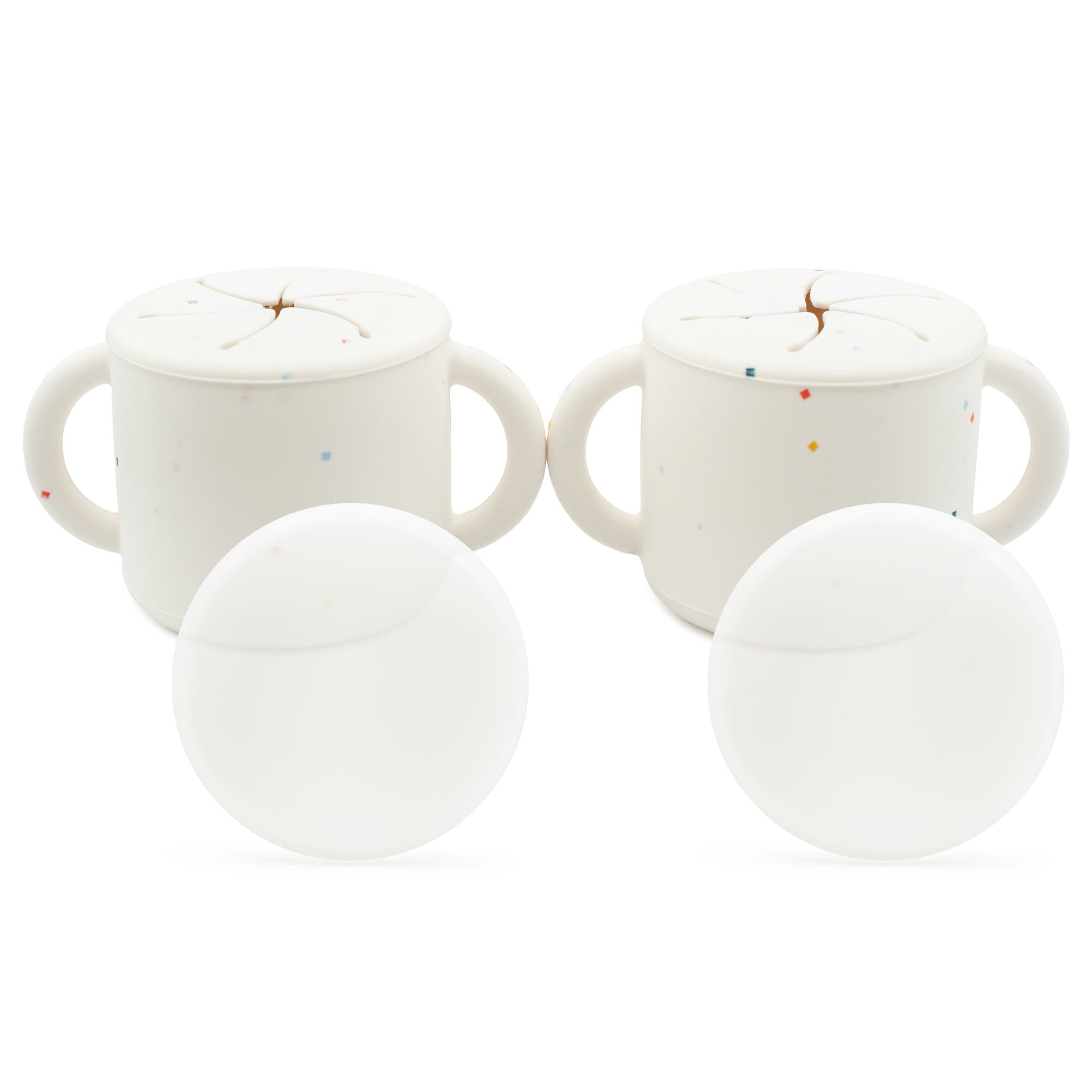 Silicone Snack Cups – Set of 2 with Lids