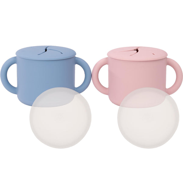 Silicone Snack Cups – Set of 2 with Lids