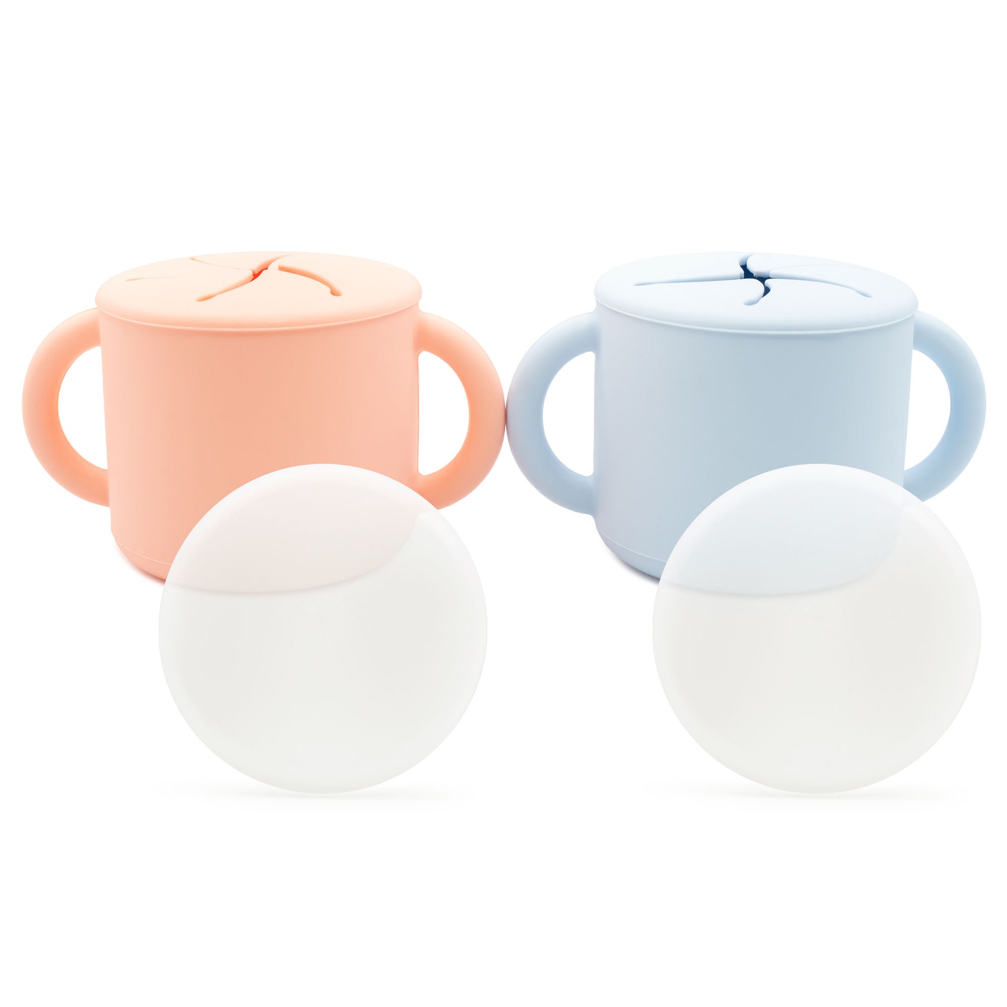 Silicone Snack Cups – Set of 2 with Lids