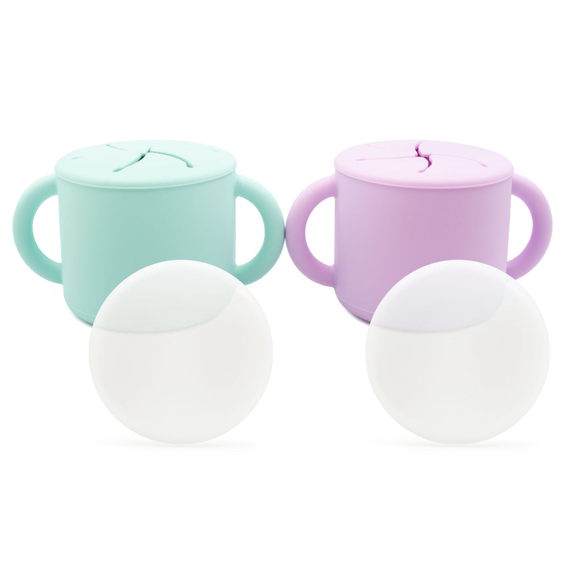 Silicone Snack Cups – Set of 2 with Lids