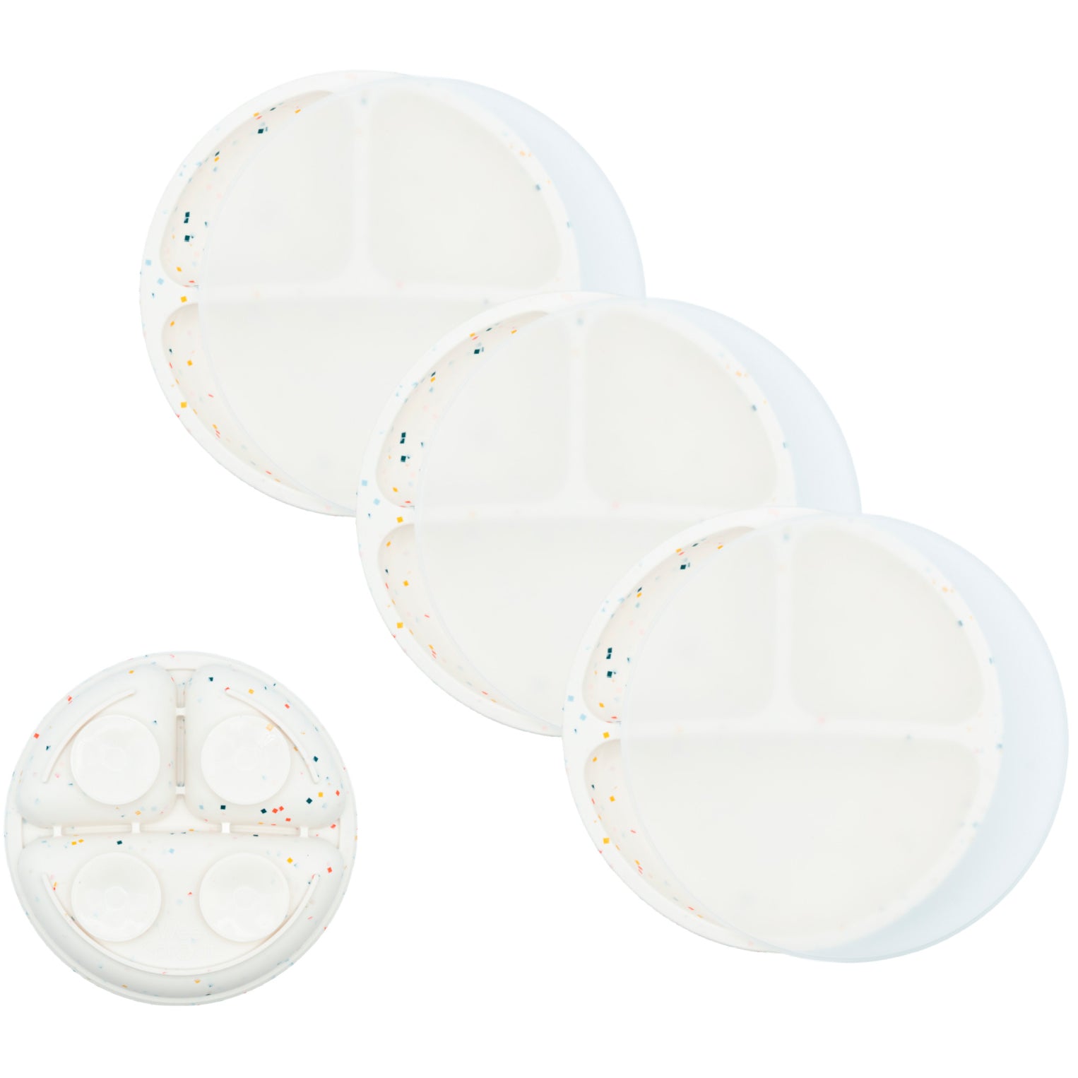 Silicone Suction Plates – Set of 3 (Lid Option Available)