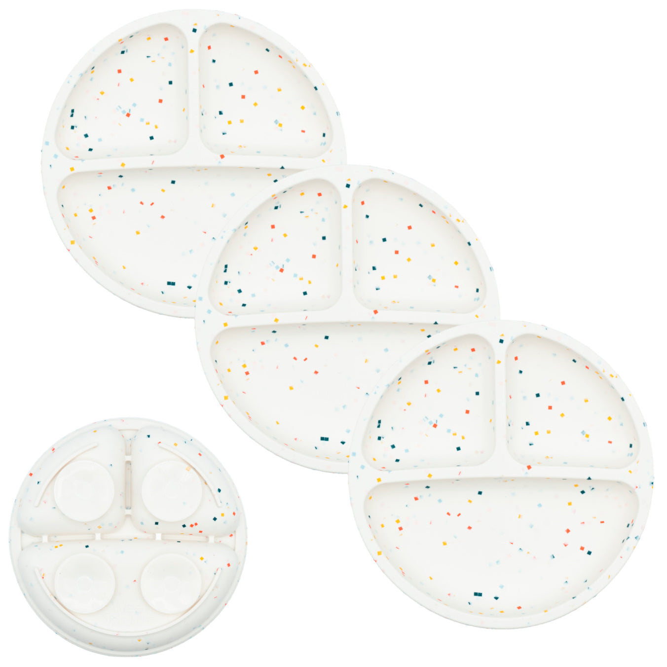 Silicone Suction Plates – Set of 3 (Lid Option Available)