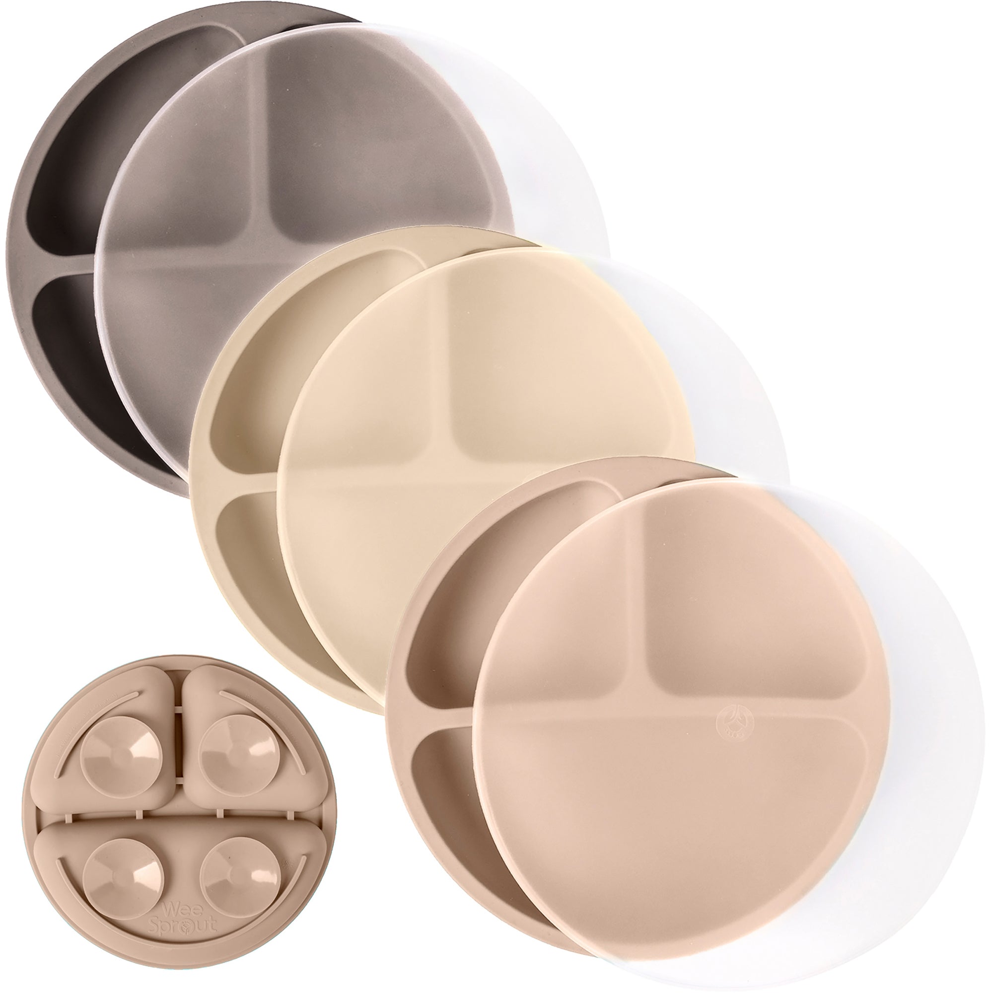Silicone Suction Plates – Set of 3 (Lid Option Available)
