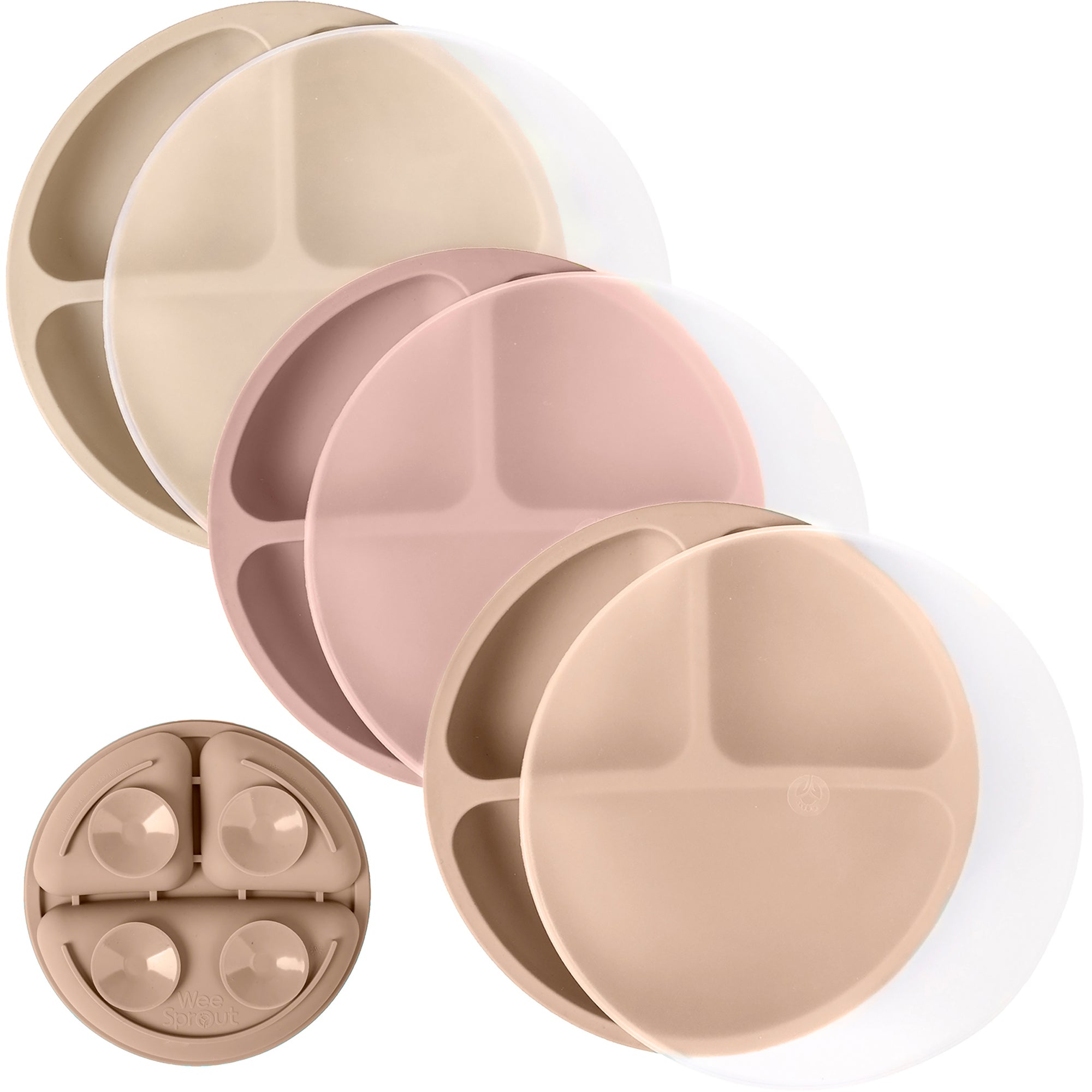 Silicone Suction Plates – Set of 3 (Lid Option Available)