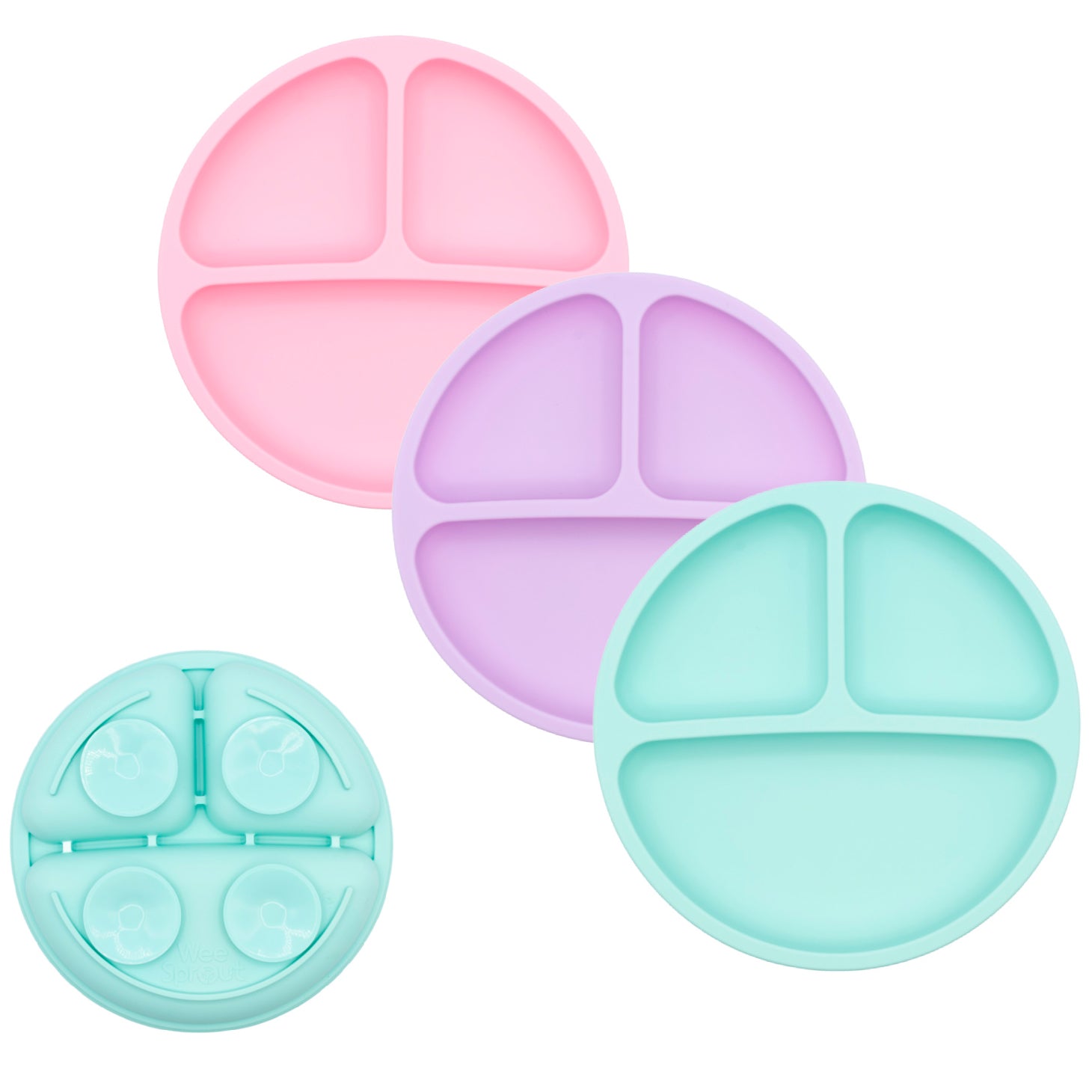 Silicone Suction Plates – Set of 3 (Lid Option Available)