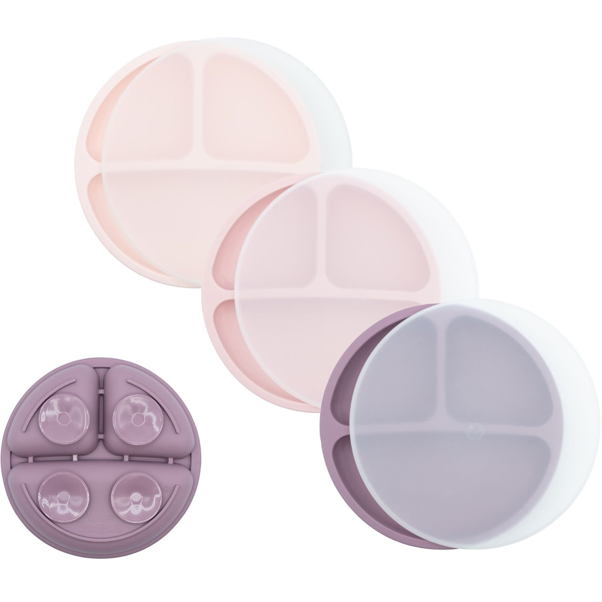 Silicone Suction Plates – Set of 3 (Lid Option Available)