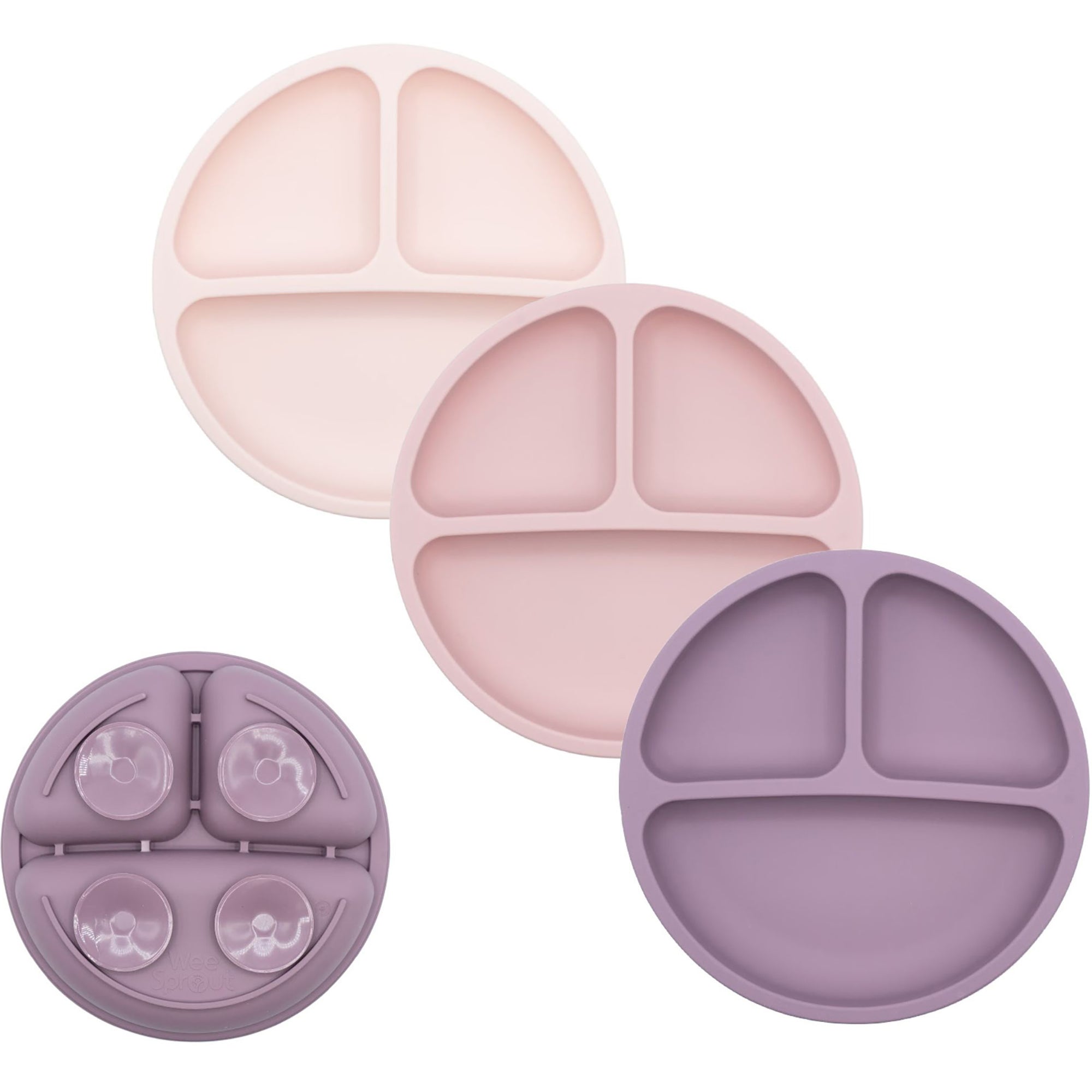 Silicone Suction Plates – Set of 3 (Lid Option Available)