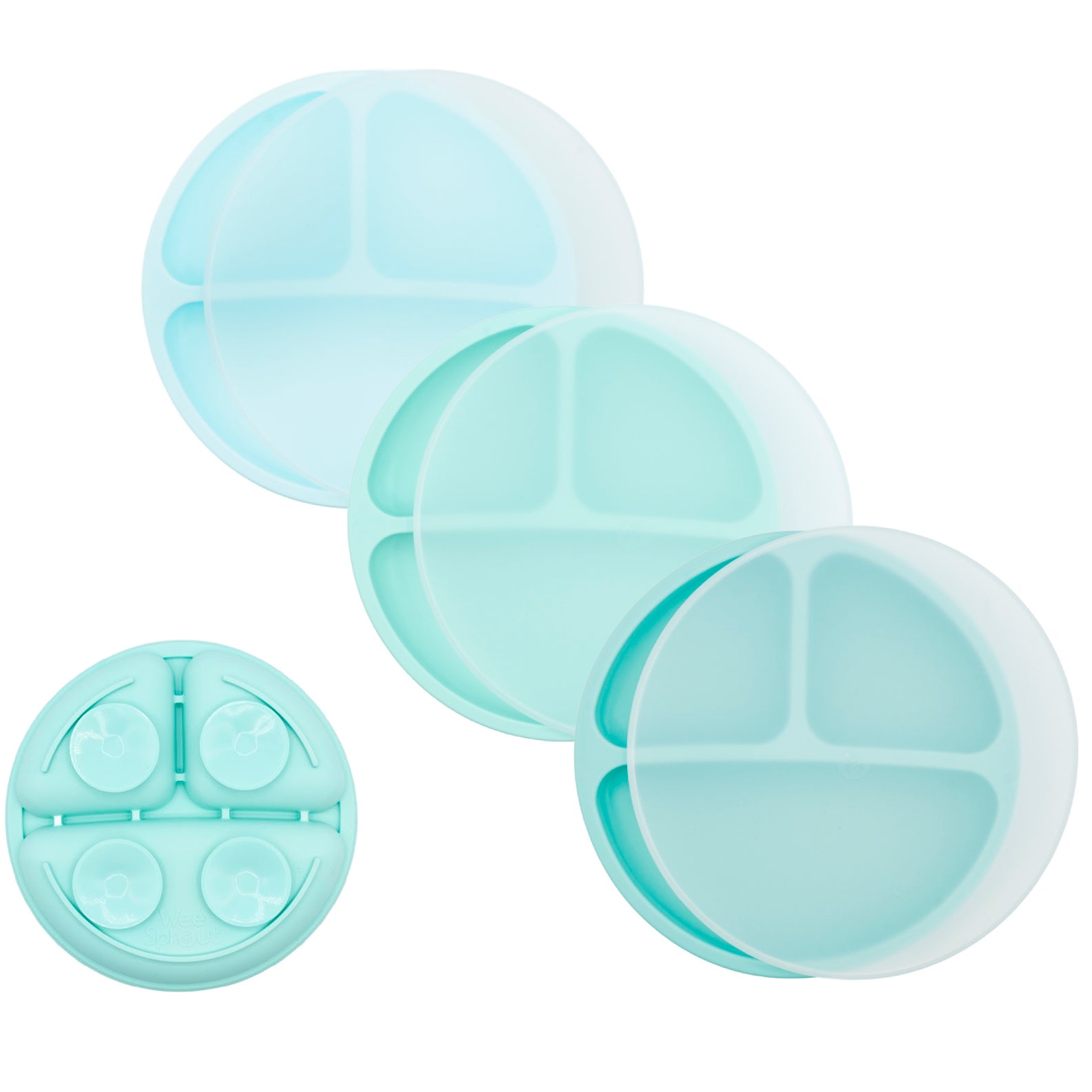 Silicone Suction Plates – Set of 3 (Lid Option Available)