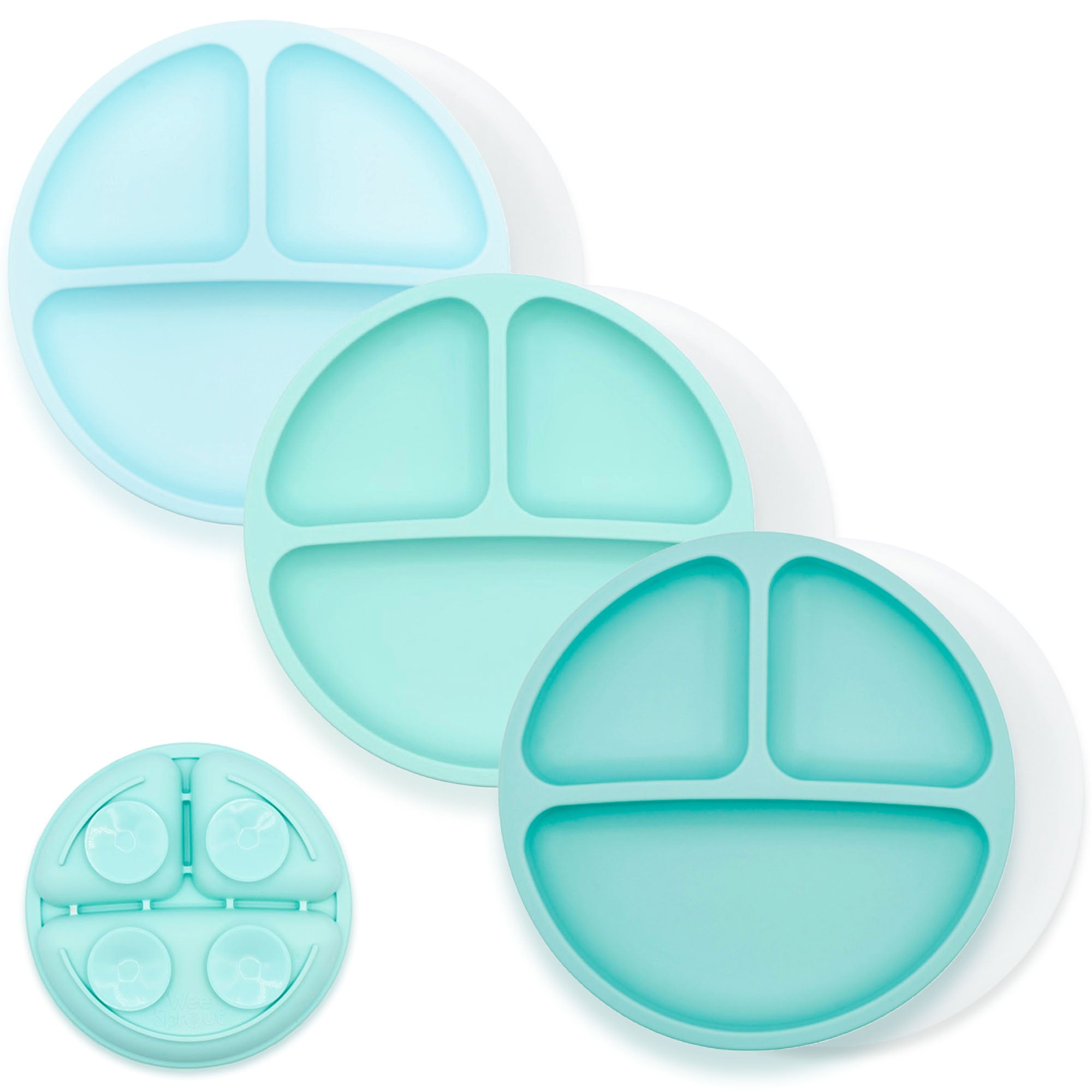 Silicone Suction Plates – Set of 3 (Lid Option Available)