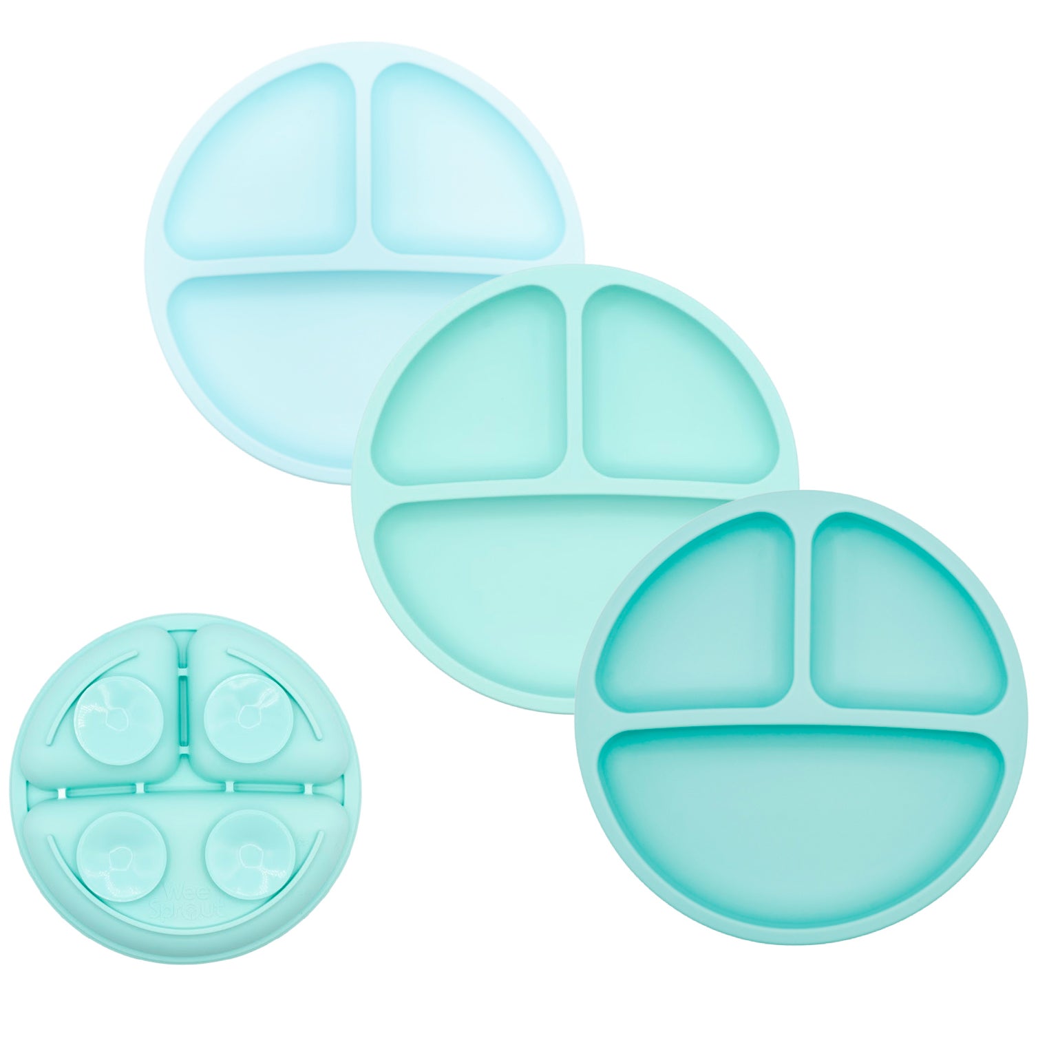 Silicone Suction Plates – Set of 3 (Lid Option Available)