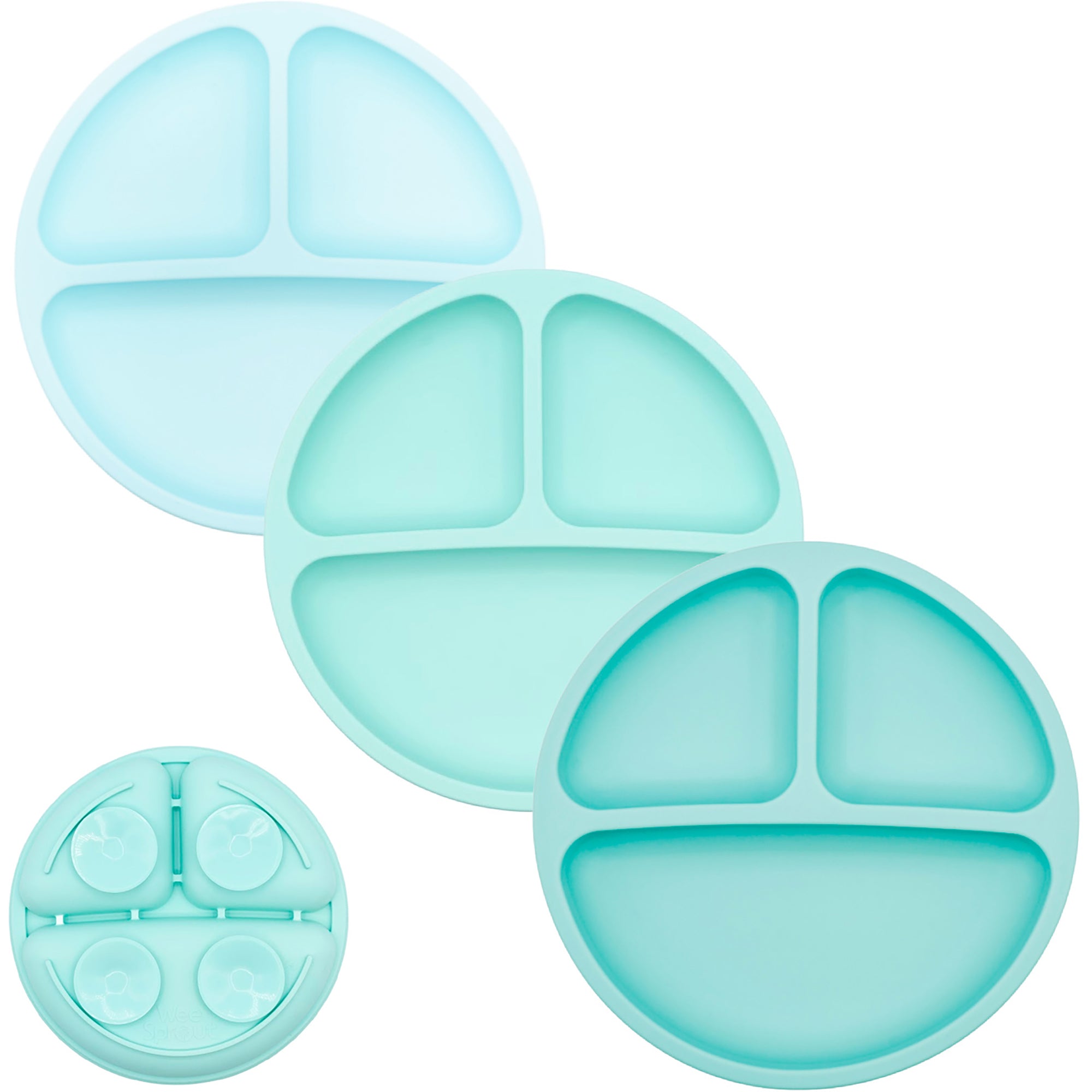 Silicone Suction Plates – Set of 3 (Lid Option Available)