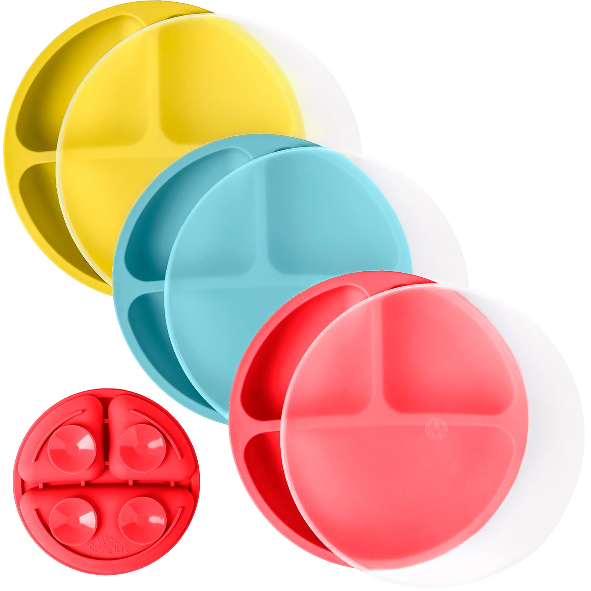 Silicone Suction Plates – Set of 3 (Lid Option Available)