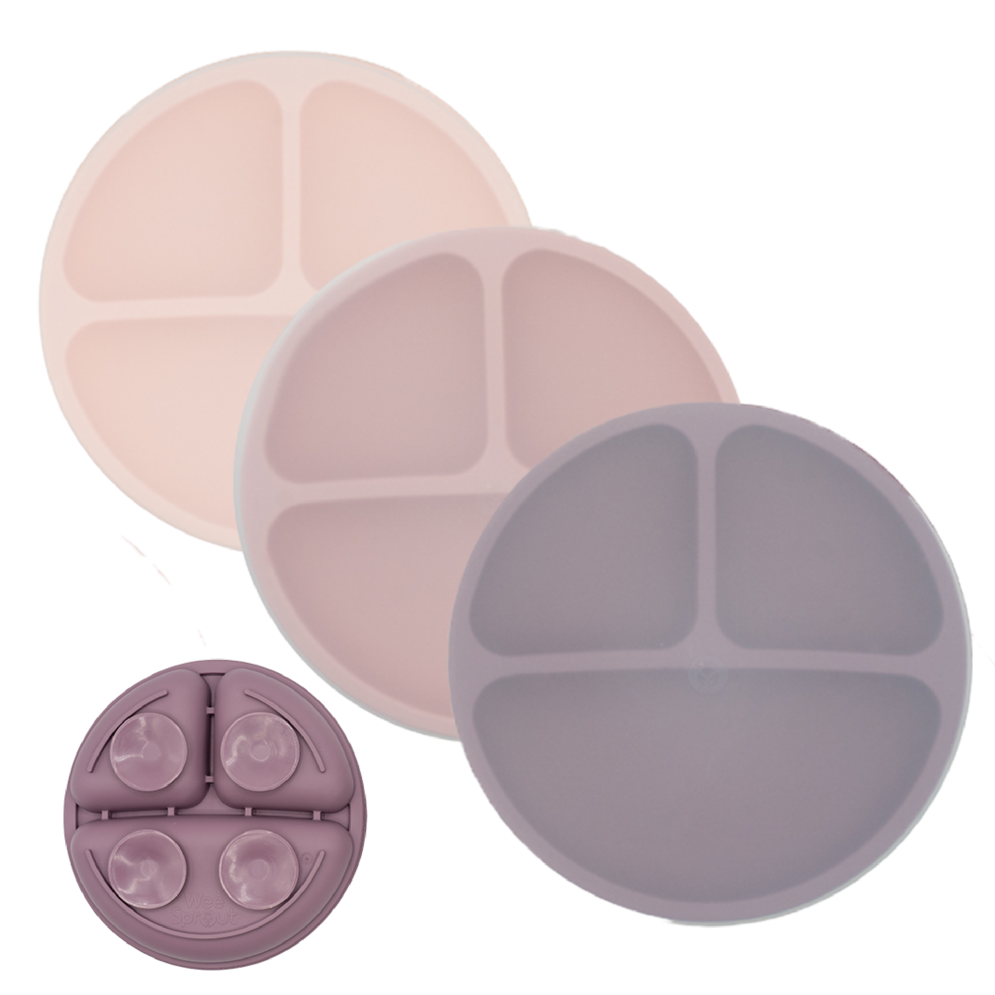 Silicone Suction Plates – Set of 3 (Lid Option Available)