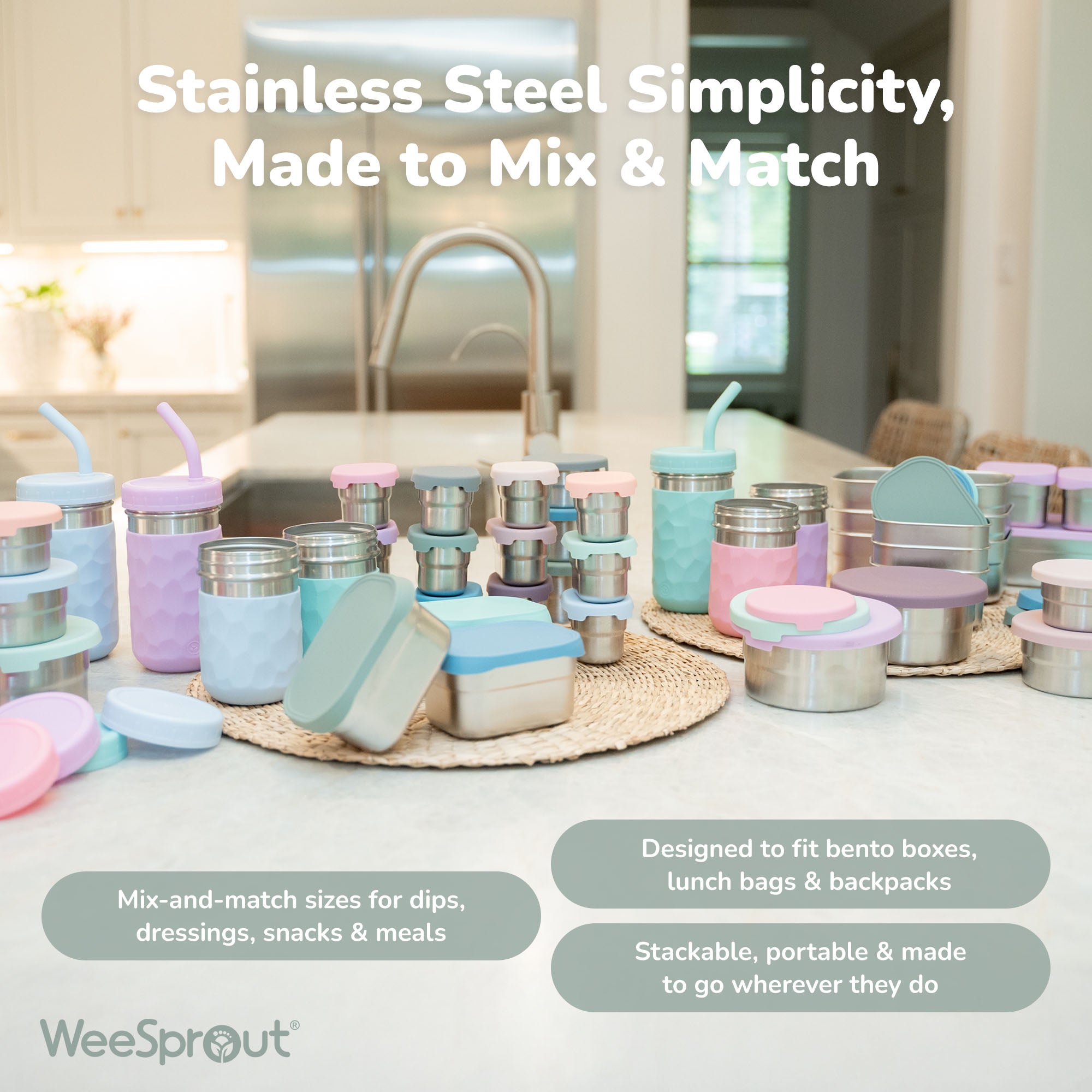 Stainless Steel Dip Containers – Set of 3 (2.7 oz)