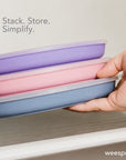 Silicone Plates (Non-Suction, Undivided) – Set of 3 with Lids