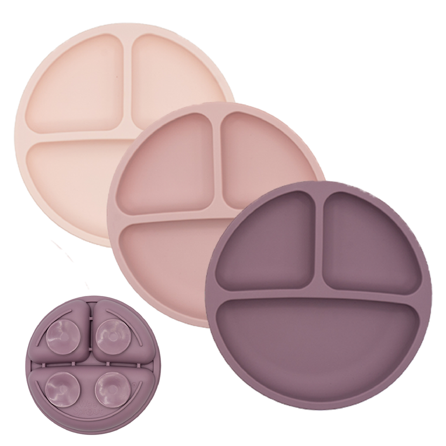 Baby or Kids Divided Suction Plates With Lids