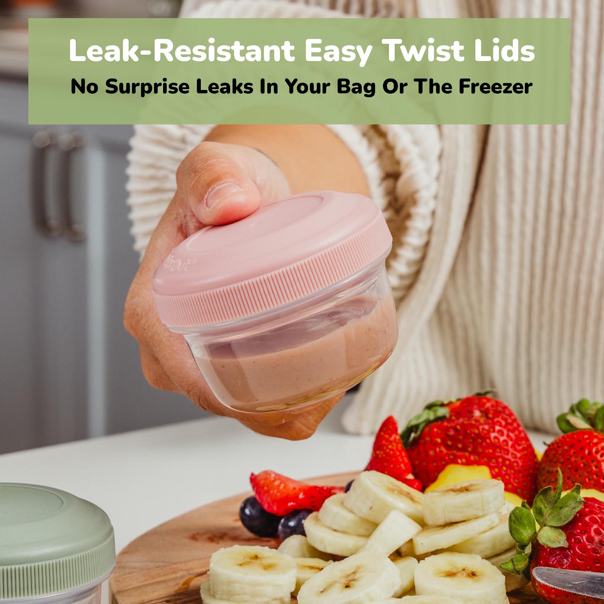 Plastic Baby Food Storage Containers (Set of 12)