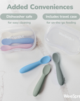 Baby-Led Weaning Silicone Spoons – Set of 3 with travel case