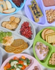Silicone Divided Plates with Lids (Non-Suction) – Set of 3