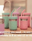3-in-1 Stainless Steel Cups for Kids – 8 oz or 12 oz (Set of 4)