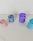 Silicone Straw Cups with Lids – 4 oz or 8 oz (Set of 2)