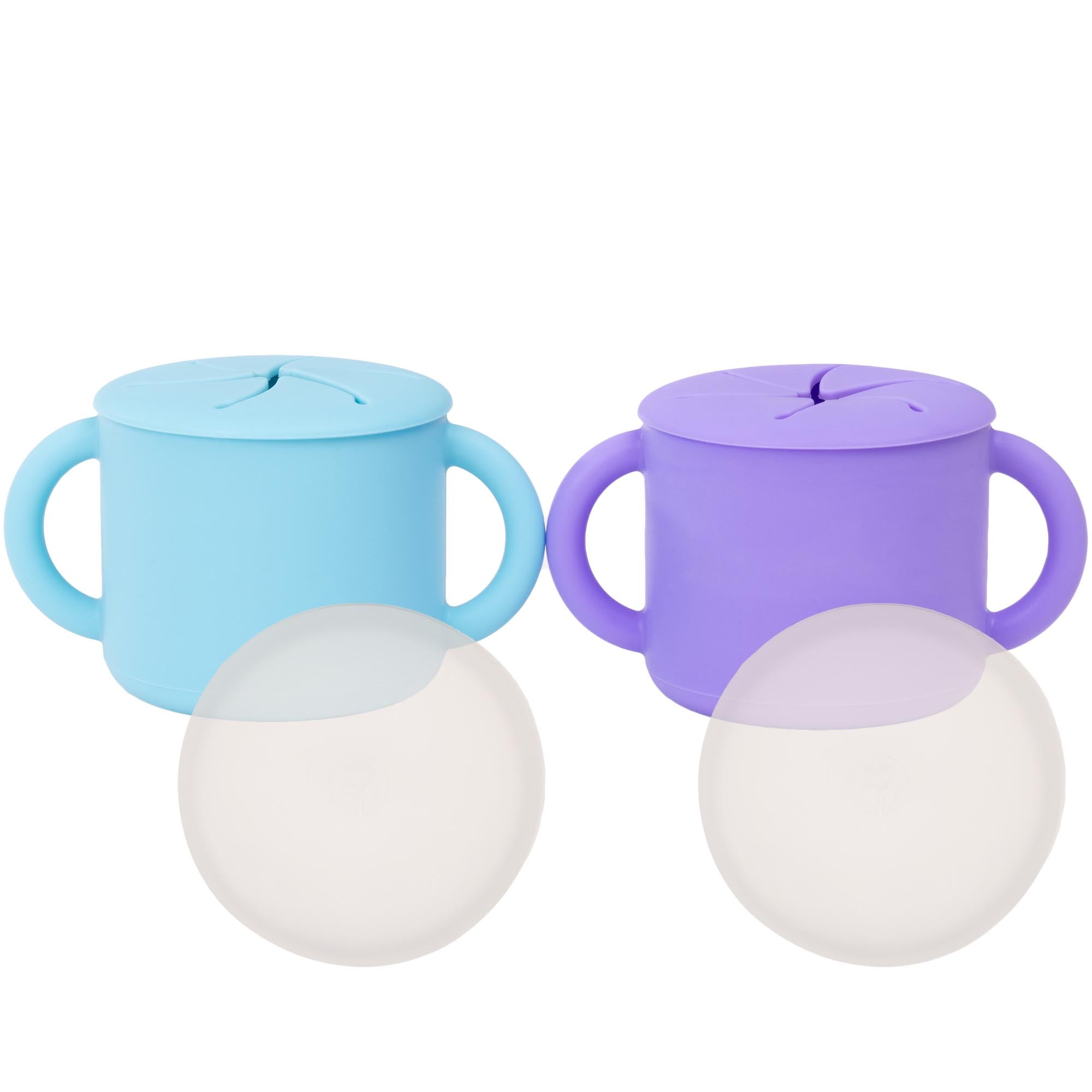 Silicone Snack Cups – Set of 2 with Lids