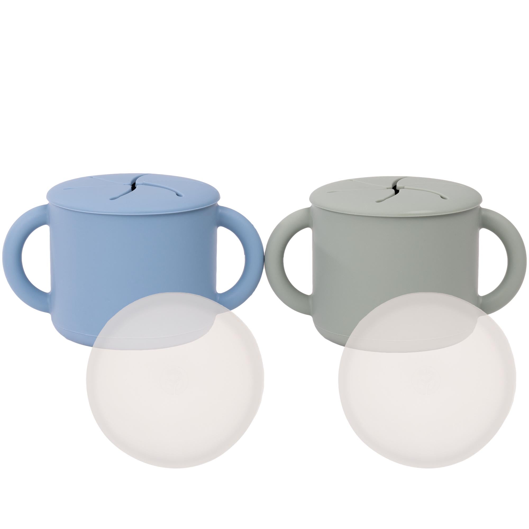 Silicone Snack Cups – Set of 2 with Lids