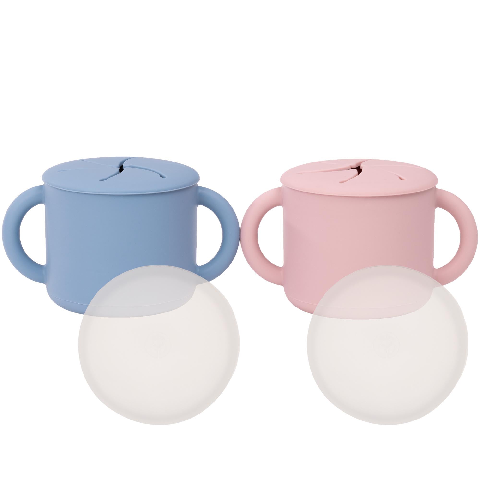 Silicone Snack Cups – Set of 2 with Lids
