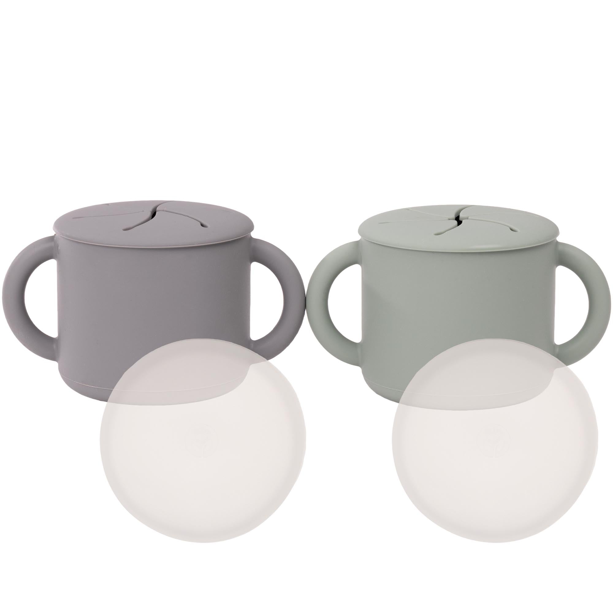 Silicone Snack Cups – Set of 2 with Lids