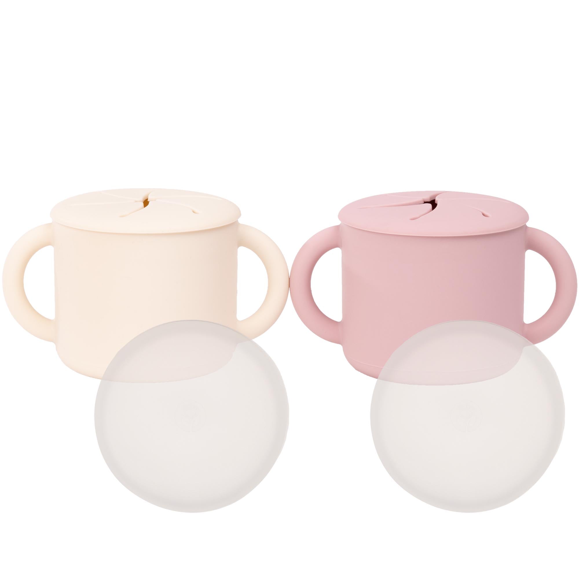 Silicone Snack Cups – Set of 2 with Lids