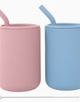 Silicone Straw Cups with Lids – 4 oz or 8 oz (Set of 2)