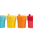 Bamboo Cups with Silicone Sippy Lids – Set of 4