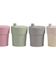Bamboo Cups with Silicone Sippy Lids – Set of 4
